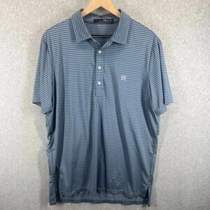 Ralph Lauren RLX Golf Polo Cedar Ridge Country Club Mens L Blue Gray Striped